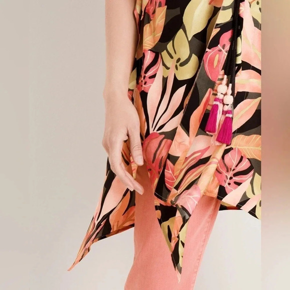 Chico’s NWOT Palm Print Tie Front Kimono - Picture 8 of 10